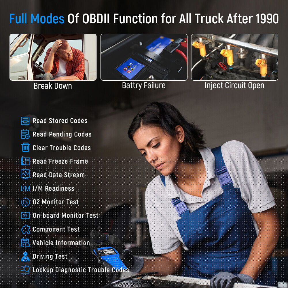 FCAR F507 Code Diesel Mack Truck Heavy Duty Tool Volvo ABS OBD2 Scanner Heavy Reader All fit Transmission Freightliner System All System for Scanner Scan