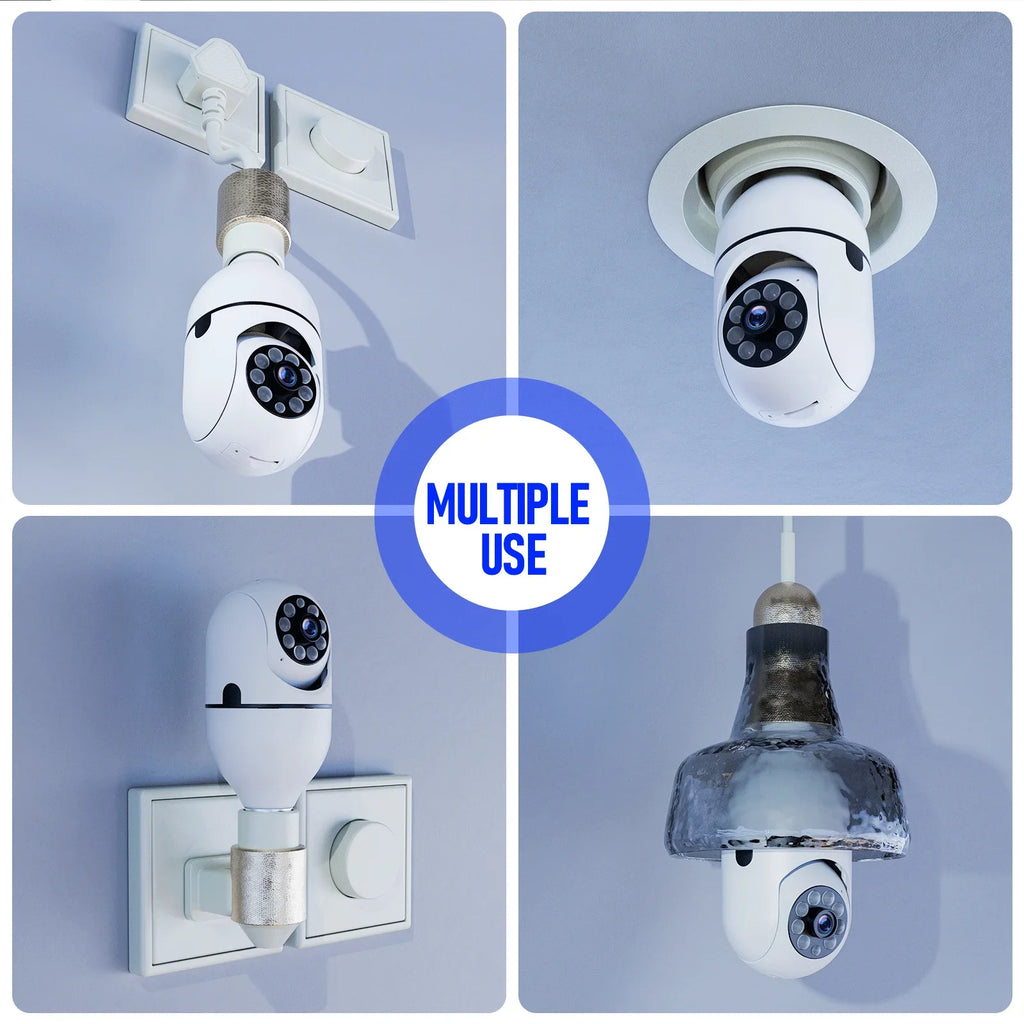 Camera Light Bulb 360° Wireless Camera Night Wifi TOGUARD Dome 1080P 2.4G Security Detection Color (2PCS) Remote IP Outdoor, Access 2-Way Vision Motion E27 Audio with Camera