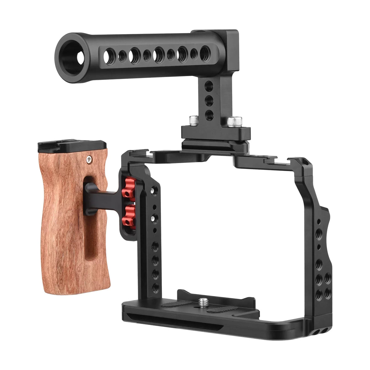 A7R A7S Alloy Inch Numerous Sony + Cage Dual Andoer III/ II A7III/ with Wooden Mounts Handle II/ Aluminum Grip Kit Replacement 14 + Shoe A7II/ A7IV/ Threads Cold Side for A7R Video