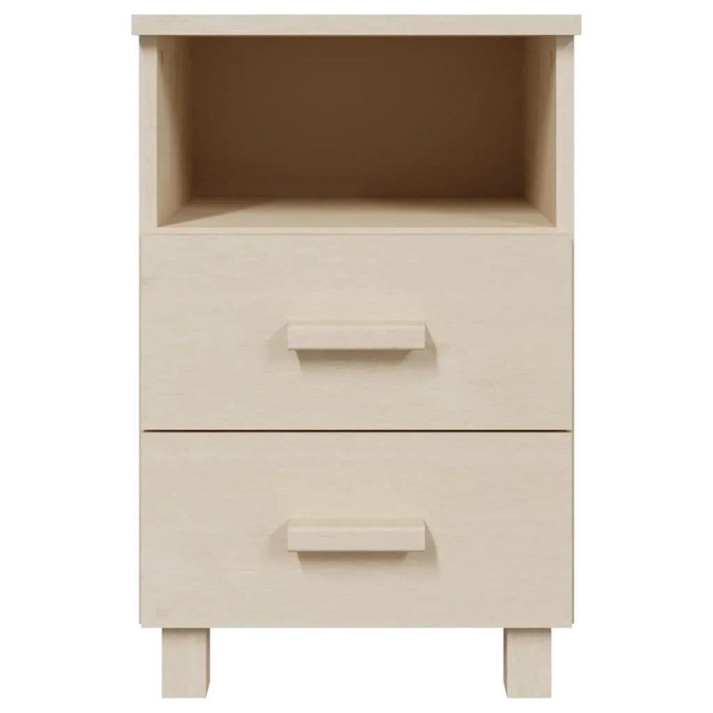 Brown Honey HAMAR Bedside 15.7"x13.8"x24.4" Wood Cabinet Htovila Solid Pine
