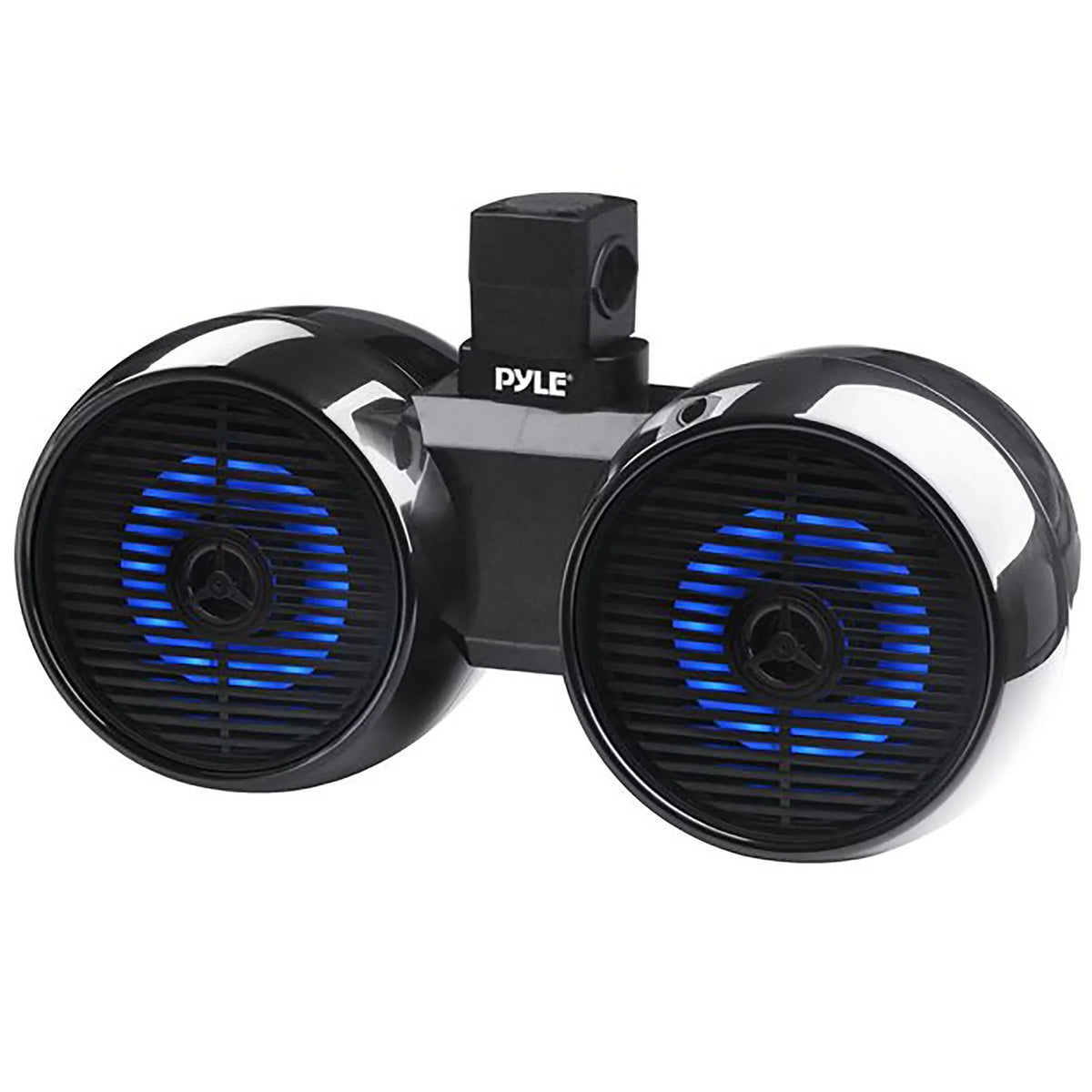 Marine 200W Tower w/LED Pyle 2-Way Dual Car Jeep ATV (Black) for Sound Light, Wakeboard Speakers Range 6.5” Bluetooth Boat, Full - Outdoor Waterproof Off-Road Includes Stereo Brackets System Speaker