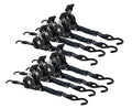 for Bikes: ATVs, | Tiedowns 12' 1" Tie-Down with Straps & Retract Pickup Secure NO-RATCHETING Straps Retractable Ratchet Hook x Auto Trailer Ratchet Pack Tight Motorcycles, 8 Coated - S