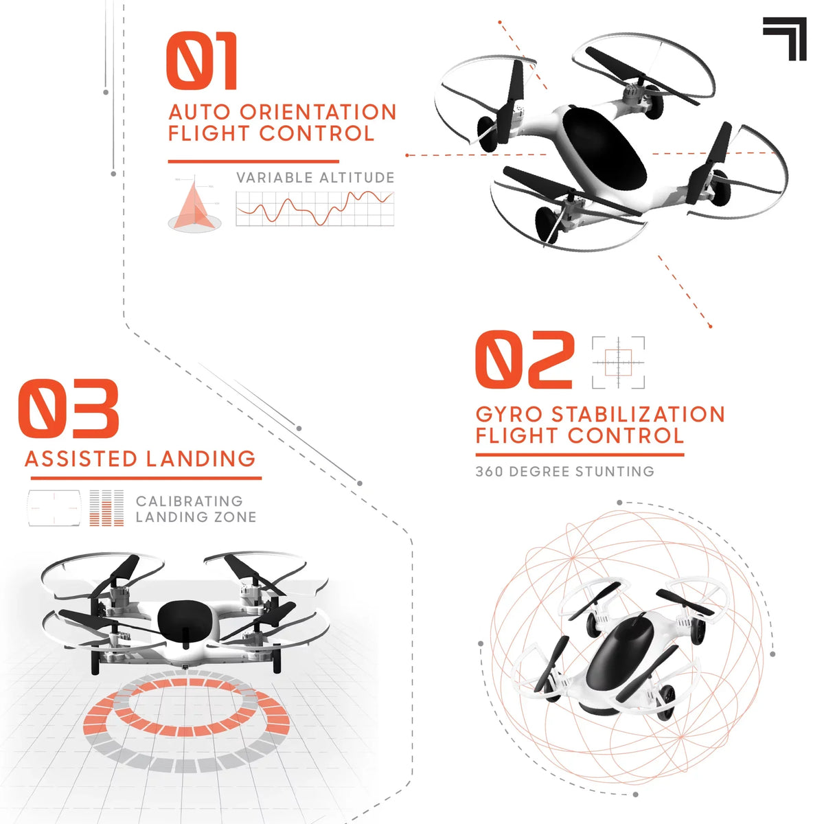 '+ Drive Rechargeable Max RC, Fly SHARPER IMAGE Control 215ft Long and Drone Function 5in 250ft Range Altitude, Dual