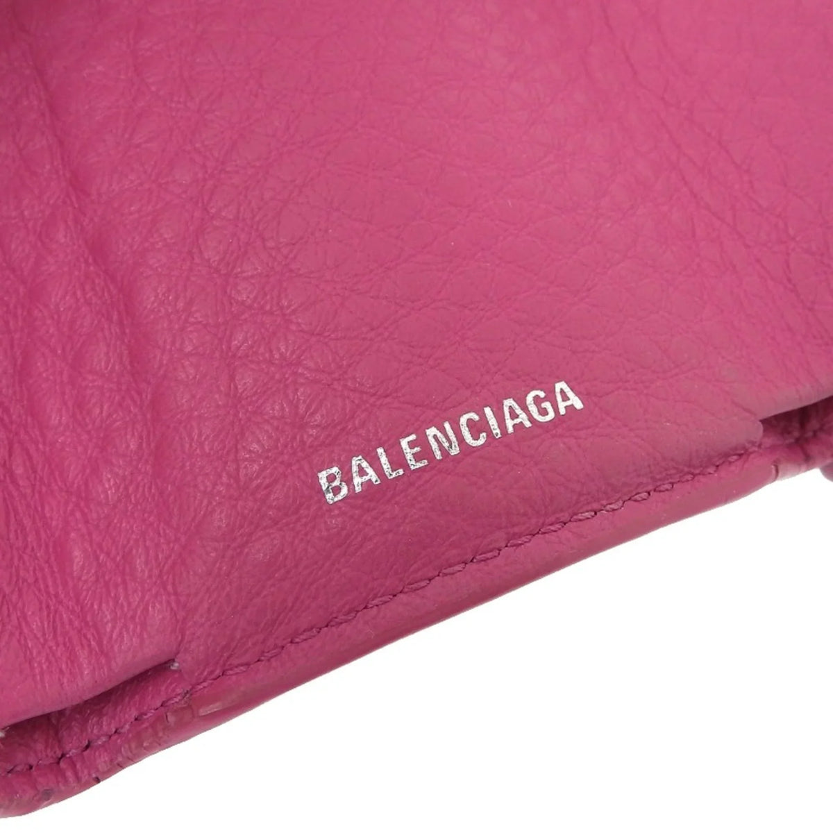 391446 Balenciaga Pre-Owned tri-fold BALENCIAGA pink with hook (Good) mini paper wallet leather