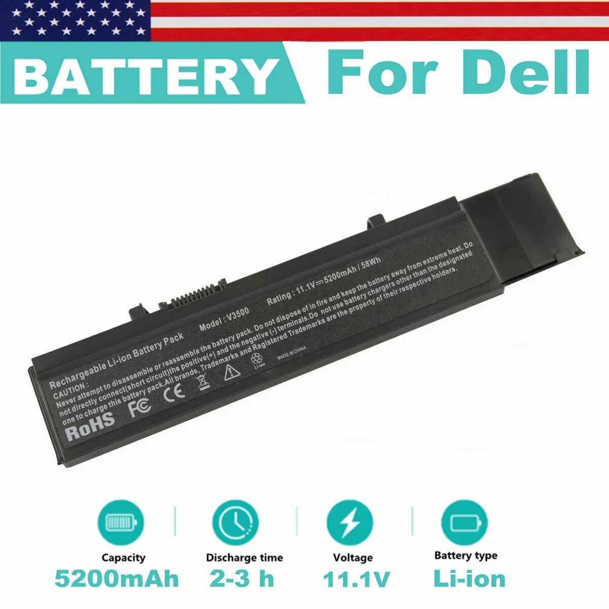 Vostro V3500,Vostro Dell V3500n 5200mAh for Battery