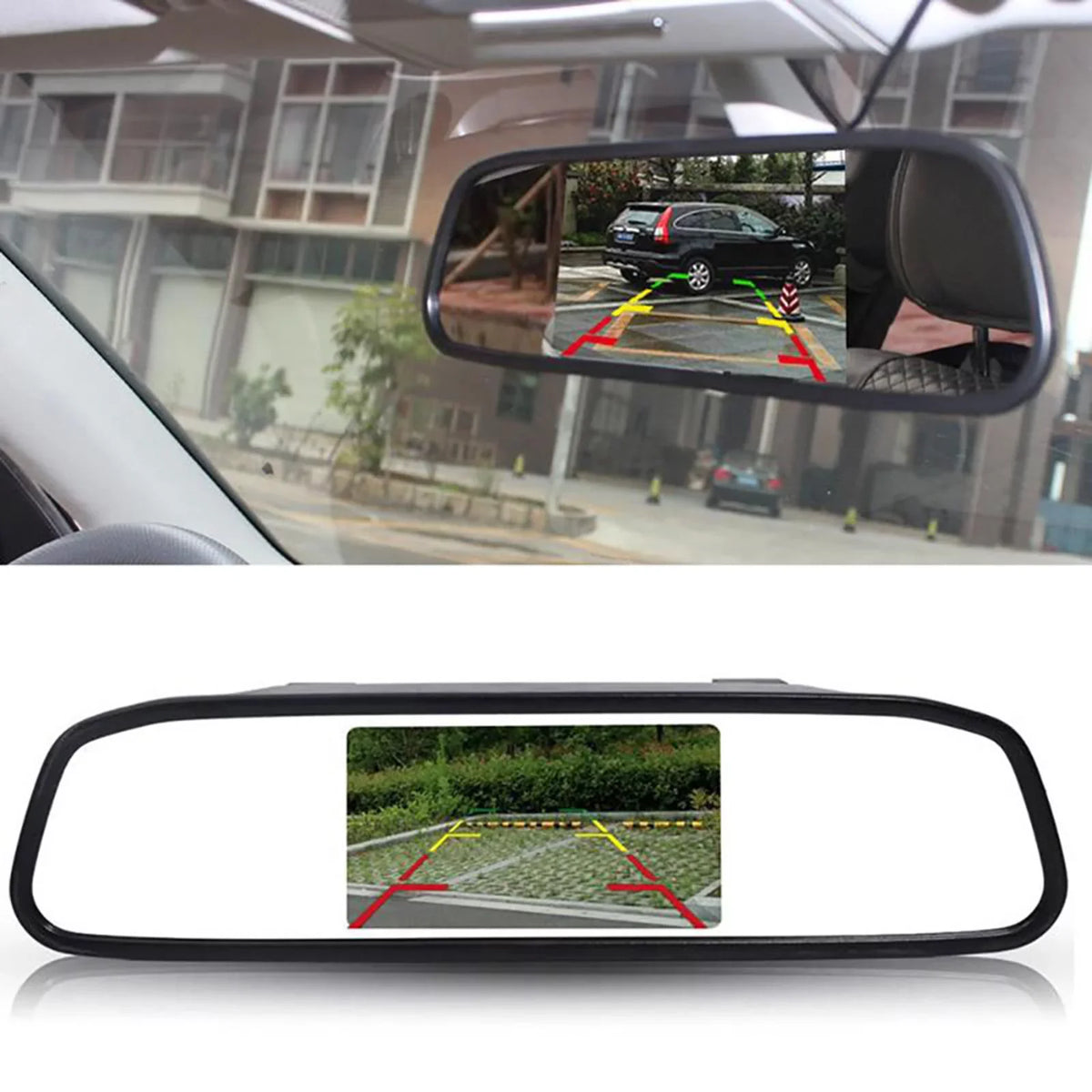 5 Car Rearview Monitor with Camera Inch Auto Display Reversing Mirror Video