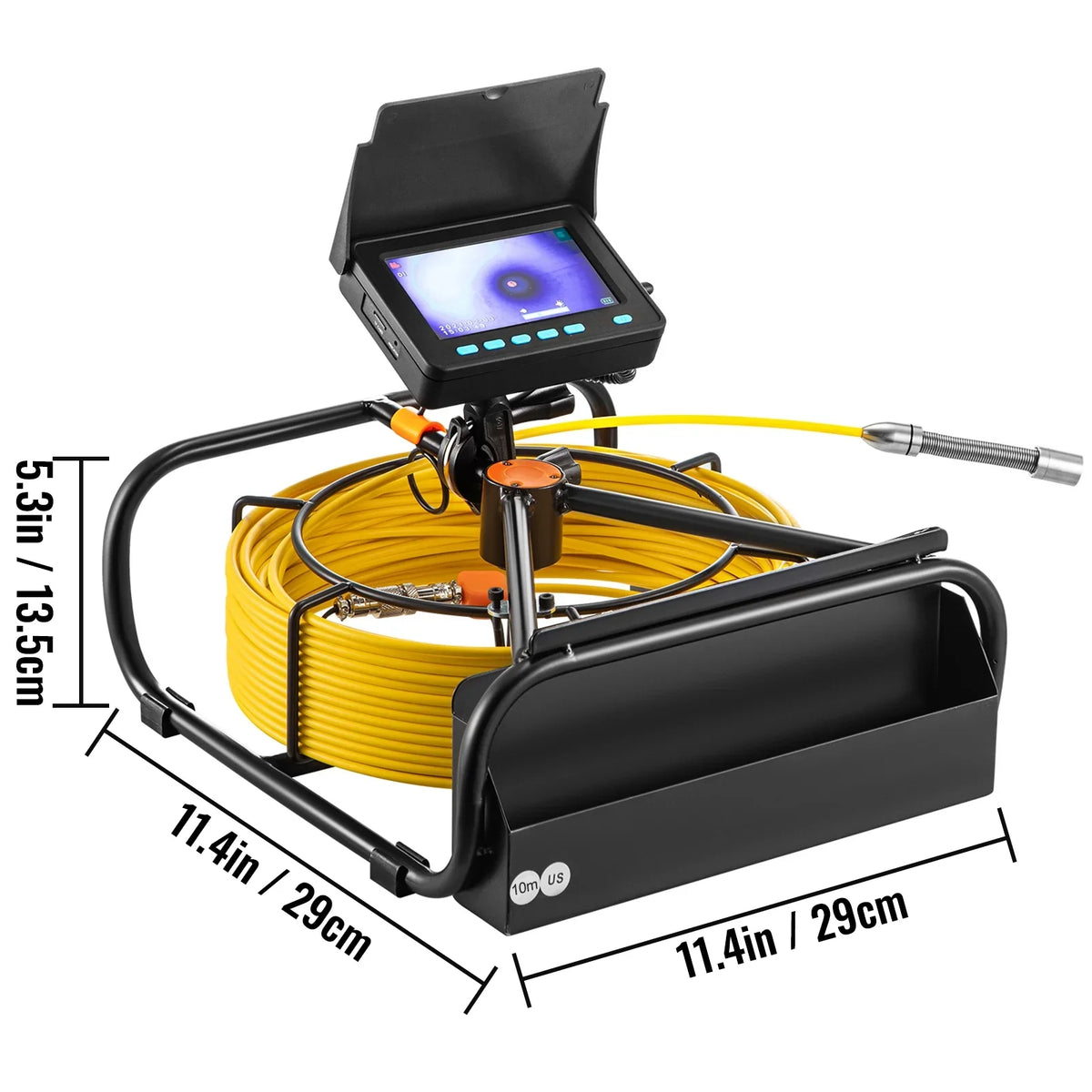 Camera LEDs with Camera Duct 8500MAH Pipeline in. 32.8FT Function Battery, SKYSHALO IP68 Waterproof TFT Lithium DVR Camera Inspection Cable Sewer Camera 4.3 Monitor 10M 6PCS Inspection LCD Screen Pipe