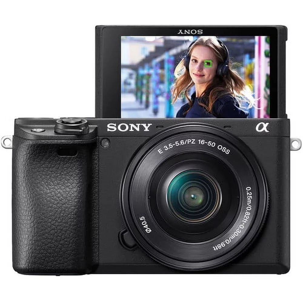 Video, Sony Mirrorless Digital Kit Pixi Screen Focus, with Eye Lens a6400 Flip Alpha Lens Camera Auto Interchangeable 4K Real-Time & Camera: Essentials 16-50mm Compact APS-C +