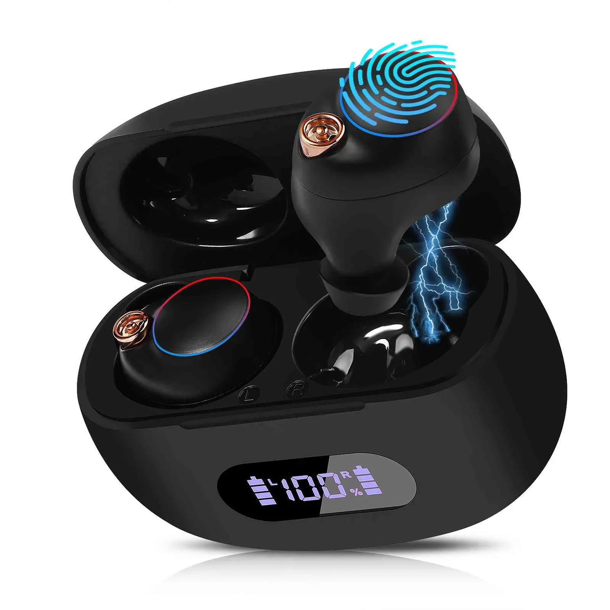 Connection, + True Bluetooth with Case, 5.2 Yoga Charging Connect, Compatible Bass Bluetooth Lenovo Smart Wireless Boost IPX5 Tab Black, Earbuds Balanced, Water UrbanX Resistance, Dual