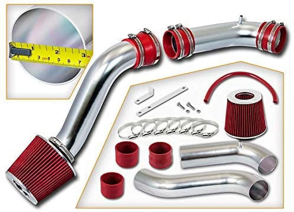 Intake Kit For Air Cold Rtunes Compatible 90-97 N/A + Filter RED Combo Thunderbird Racing V6 Ford 3.8L Compatible