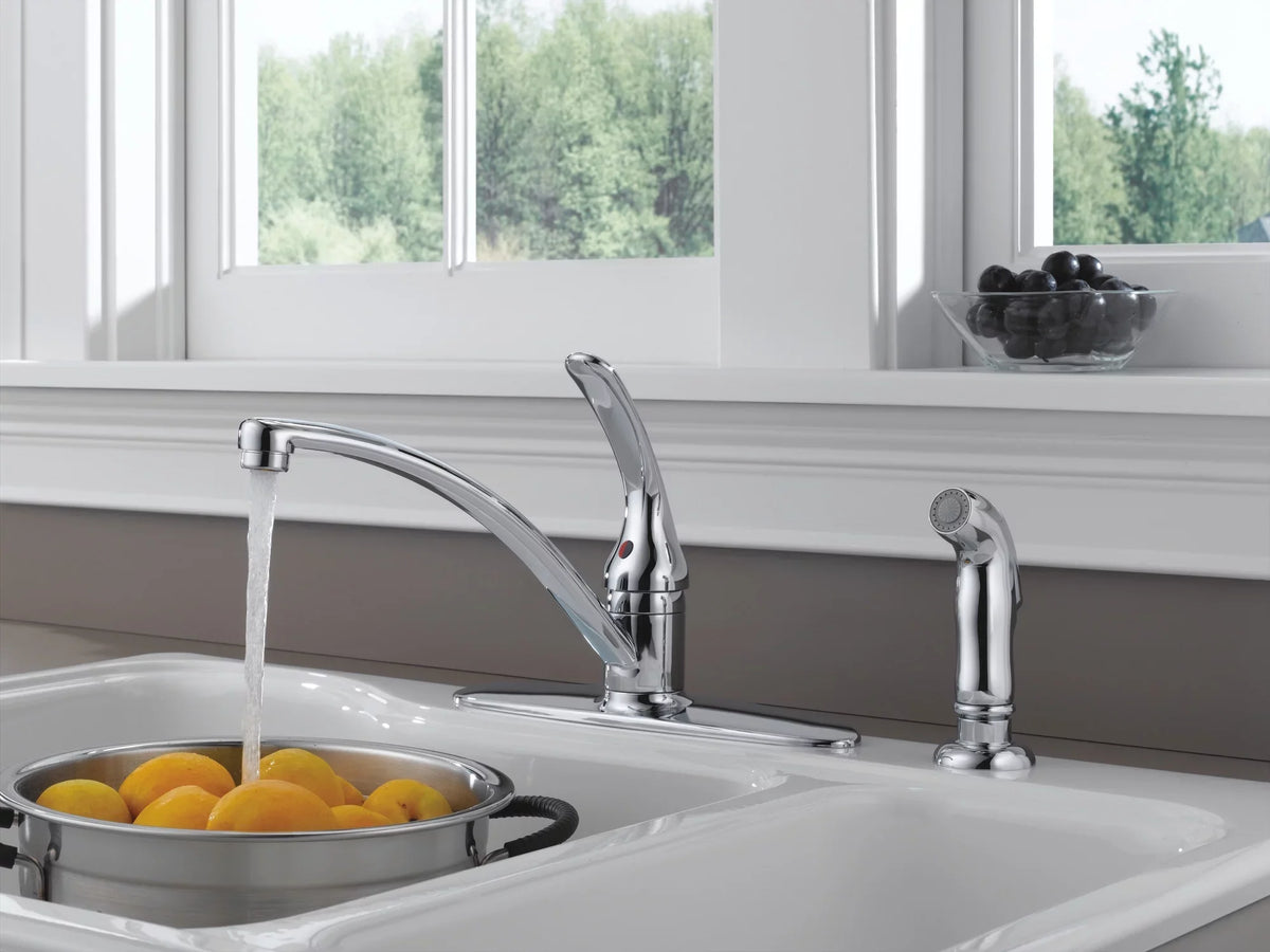 Kitchen Delta Handle Single Faucet Foundations® with Spray