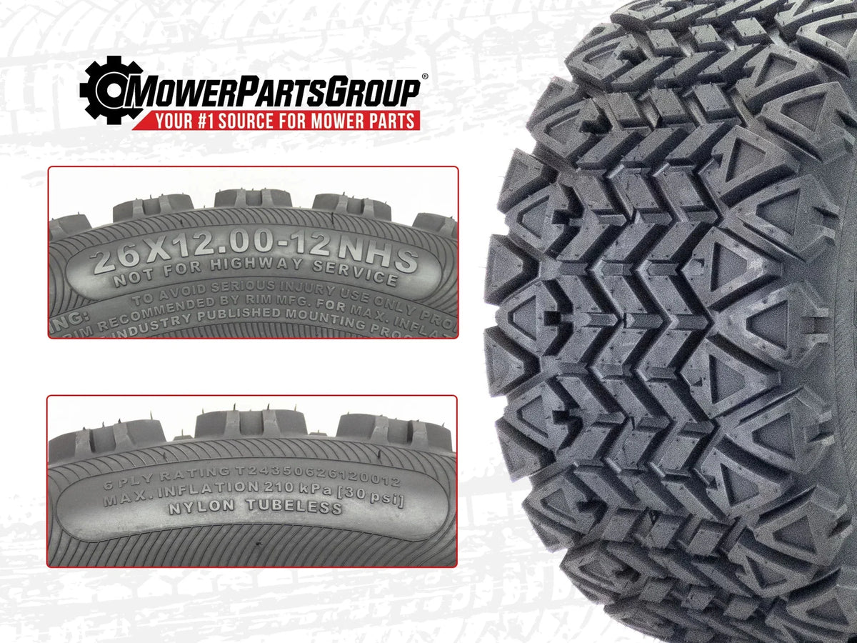 Tires 6 (2) 26x12.00-12 Mag 350 Terrain All Ply
