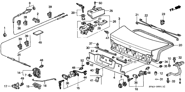(1996-1997) OE Lid Genuine Lower Rear 68510SV4V50ZZ Trunk Honda Accord Panel
