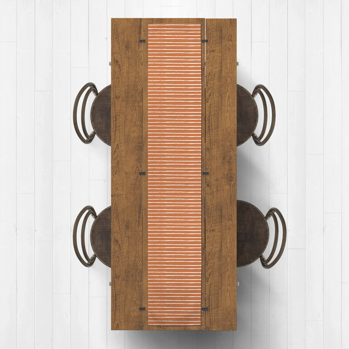 Orange Runner Sketch Stripes Twill 16x90 Products Creative Table Poly
