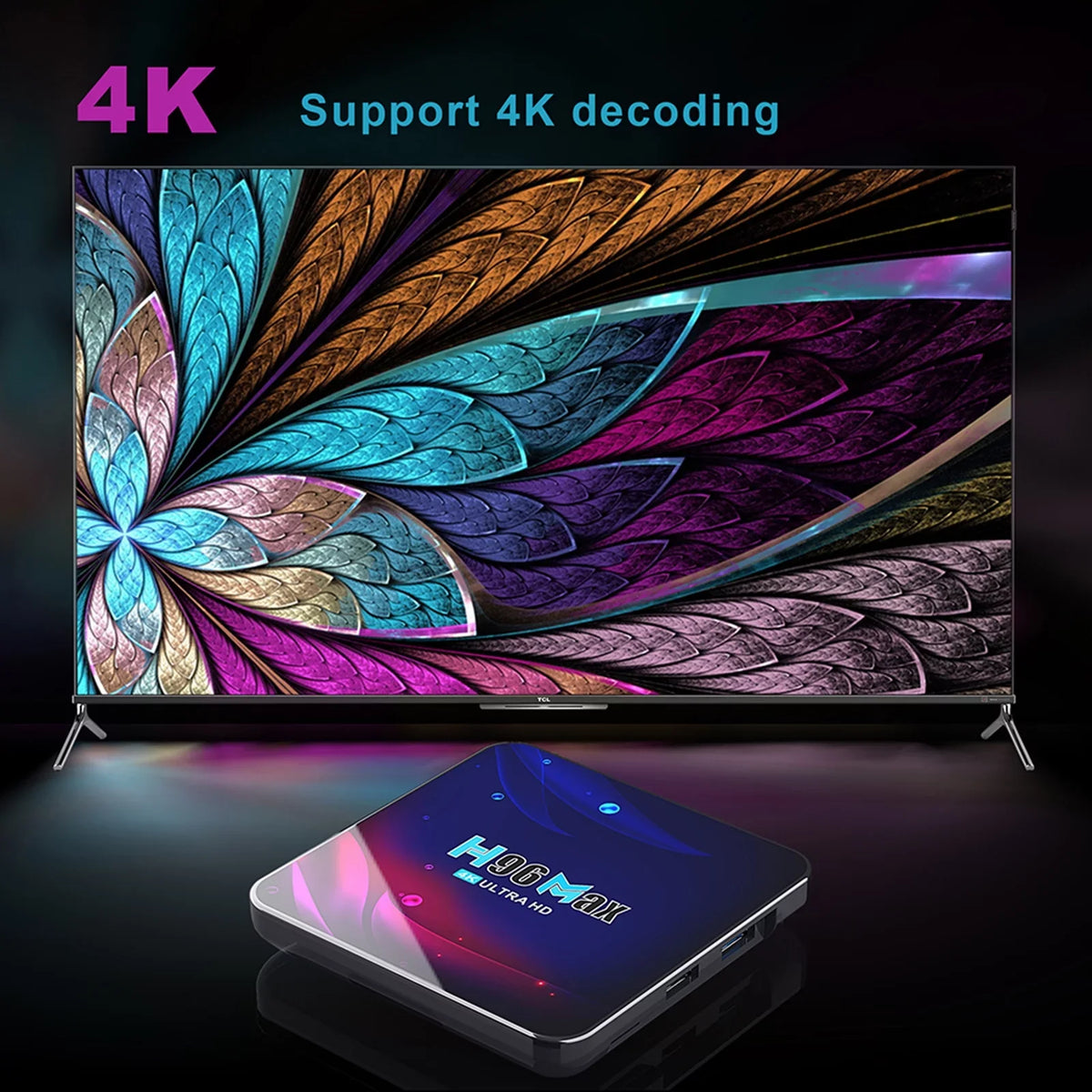 WiFi, Remote V11 Smart BT4.0, Android Control 4K Dual-band UHD Player, Video 4GB64GB, 11.0