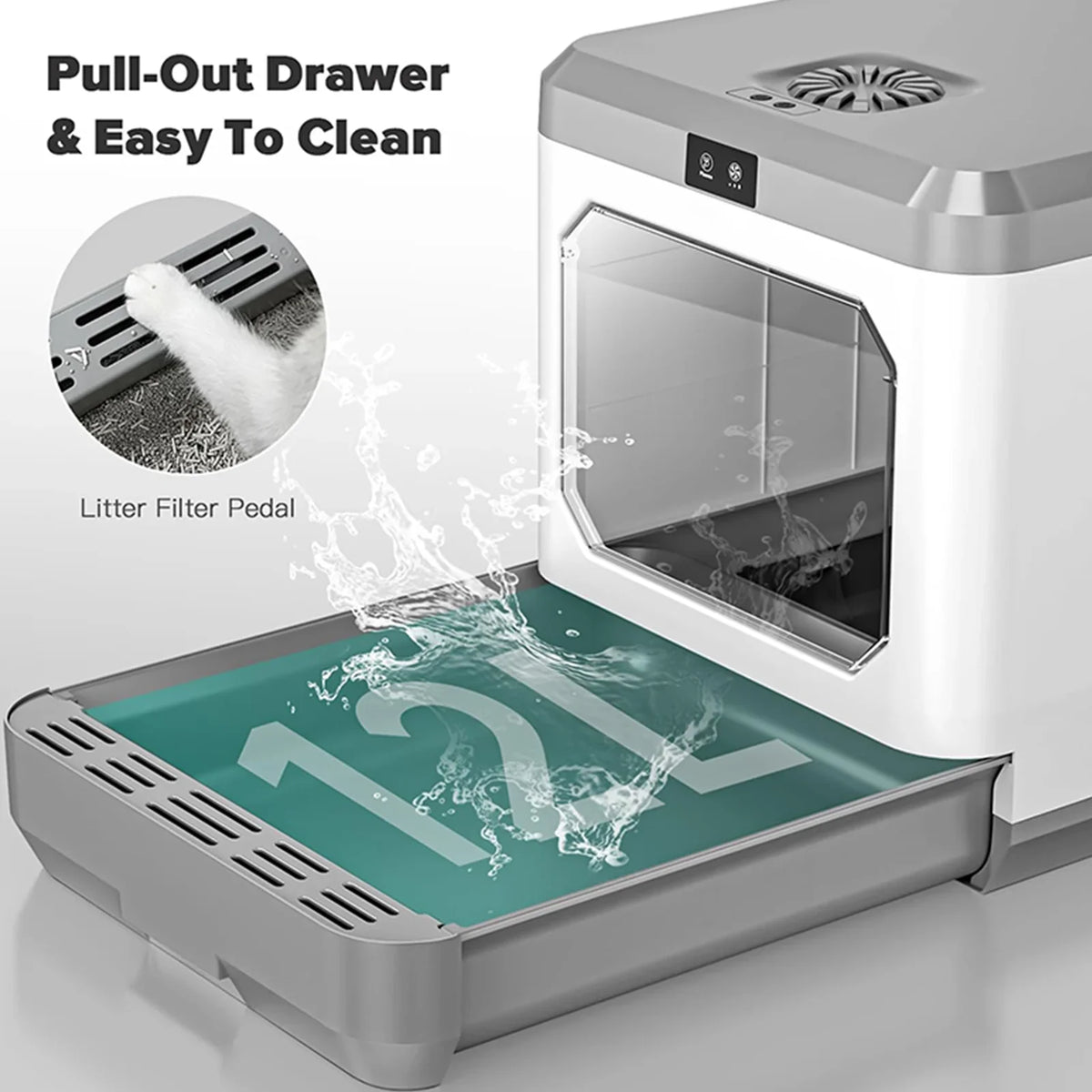 Enclosed Enclosure Litter Removal, Cat Drawer Box, Pan Type Scoop, Litter Easy Large Litter Pottywith Box Odor Cleaning Cat Furniture, And Scoop. Litter Cat Cat Arcwares