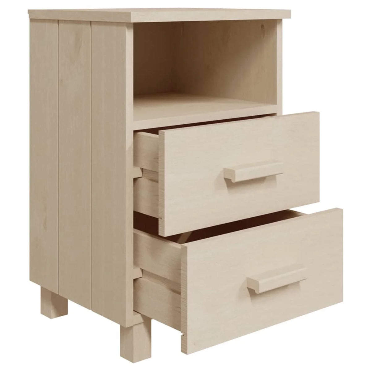 Brown Honey HAMAR Bedside 15.7"x13.8"x24.4" Wood Cabinet Htovila Solid Pine