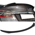 Spoiler S Compatible 12-23 Carbon H Fiber Tesla Style 2013 Motorsports 2012 CF 2018 2016 Rear 2017 with 2014 2015 Model Wing - Ikon Trunk