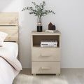 Brown Honey HAMAR Bedside 15.7"x13.8"x24.4" Wood Cabinet Htovila Solid Pine
