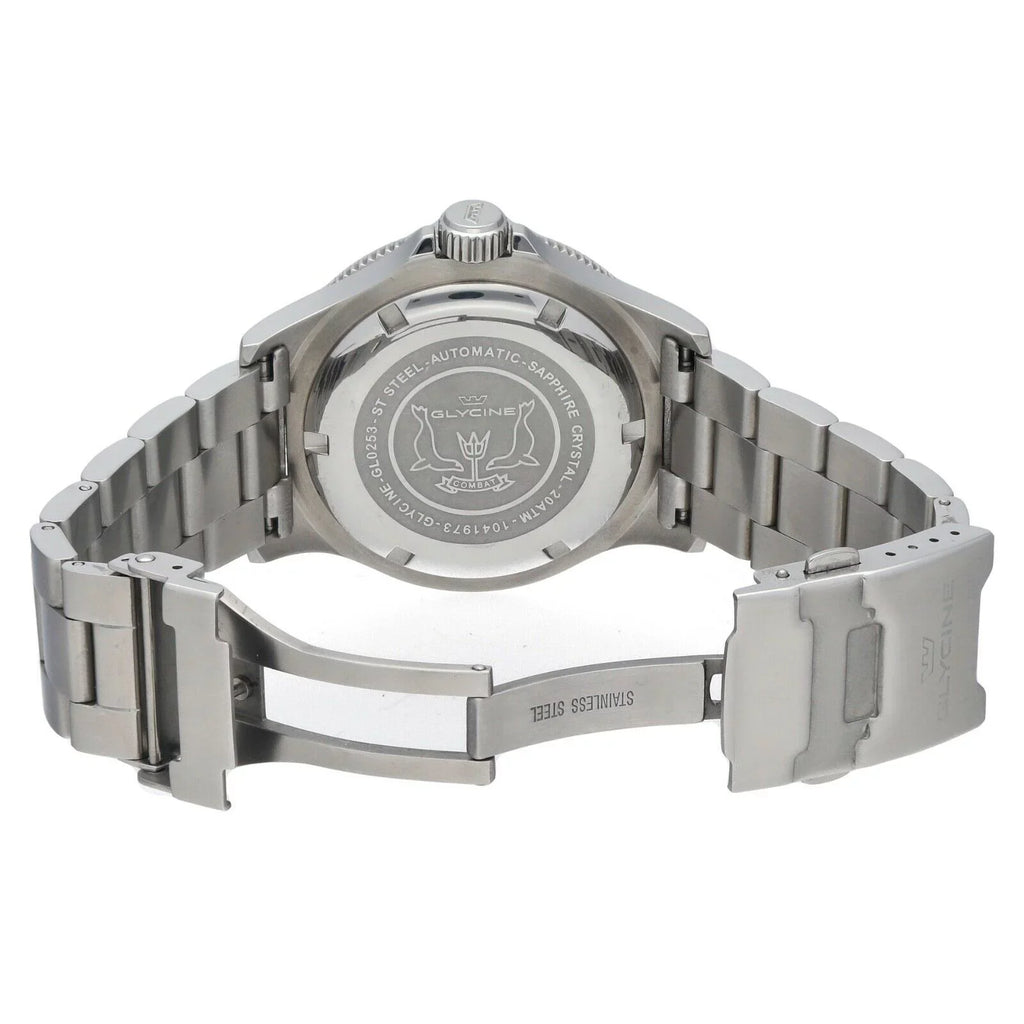 Automatic Watch Men's GL.0253 42mm Glycine Stainless Combat Green Bezel Steel