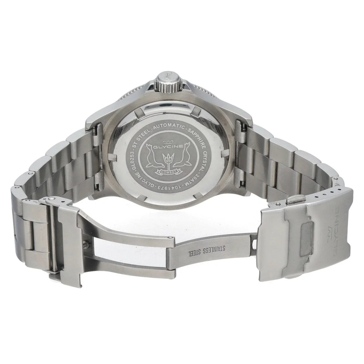 Automatic Watch Men's GL.0253 42mm Glycine Stainless Combat Green Bezel Steel