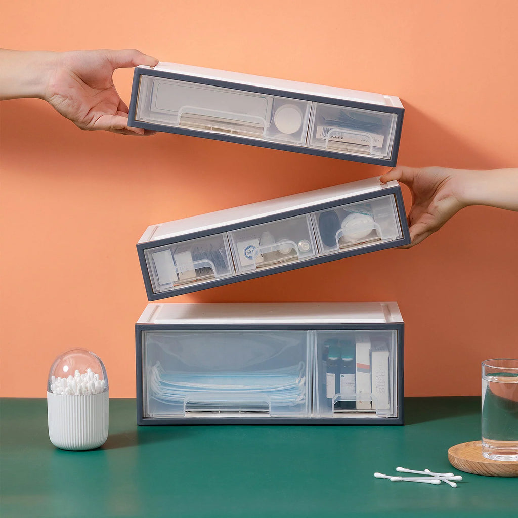 Pieces, 5 box storage Organizer, [TFAC] Transparent 4 use, 4 ROSELIFE multi-scene Slots, for Drawers, Desktop Organize