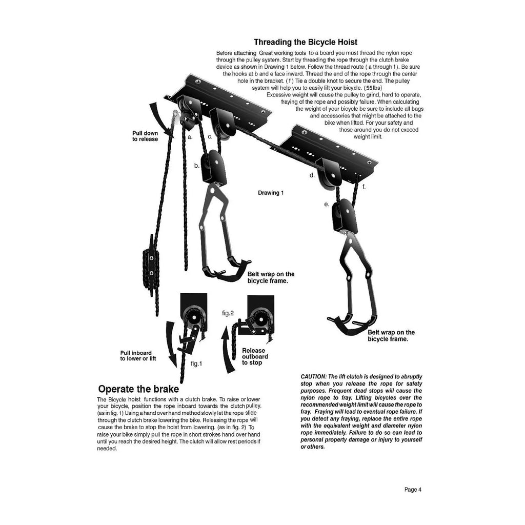 Lbs WORKING for for Storage Bike 55 Hangers Hoist Garage Ceiling Set Garage TOOLS Pulley Bike Of 2 Limit, Storage, System Mount Bike GREAT