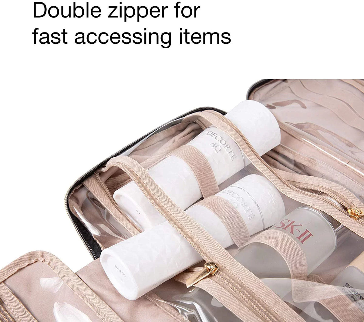Hook, Travel for Accessories, Bag Shampoo, Cosmetic Makeup Full Organizer with Toiletry Bag Container, Hanging Travel Toiletries Water-resistant Bag Sized