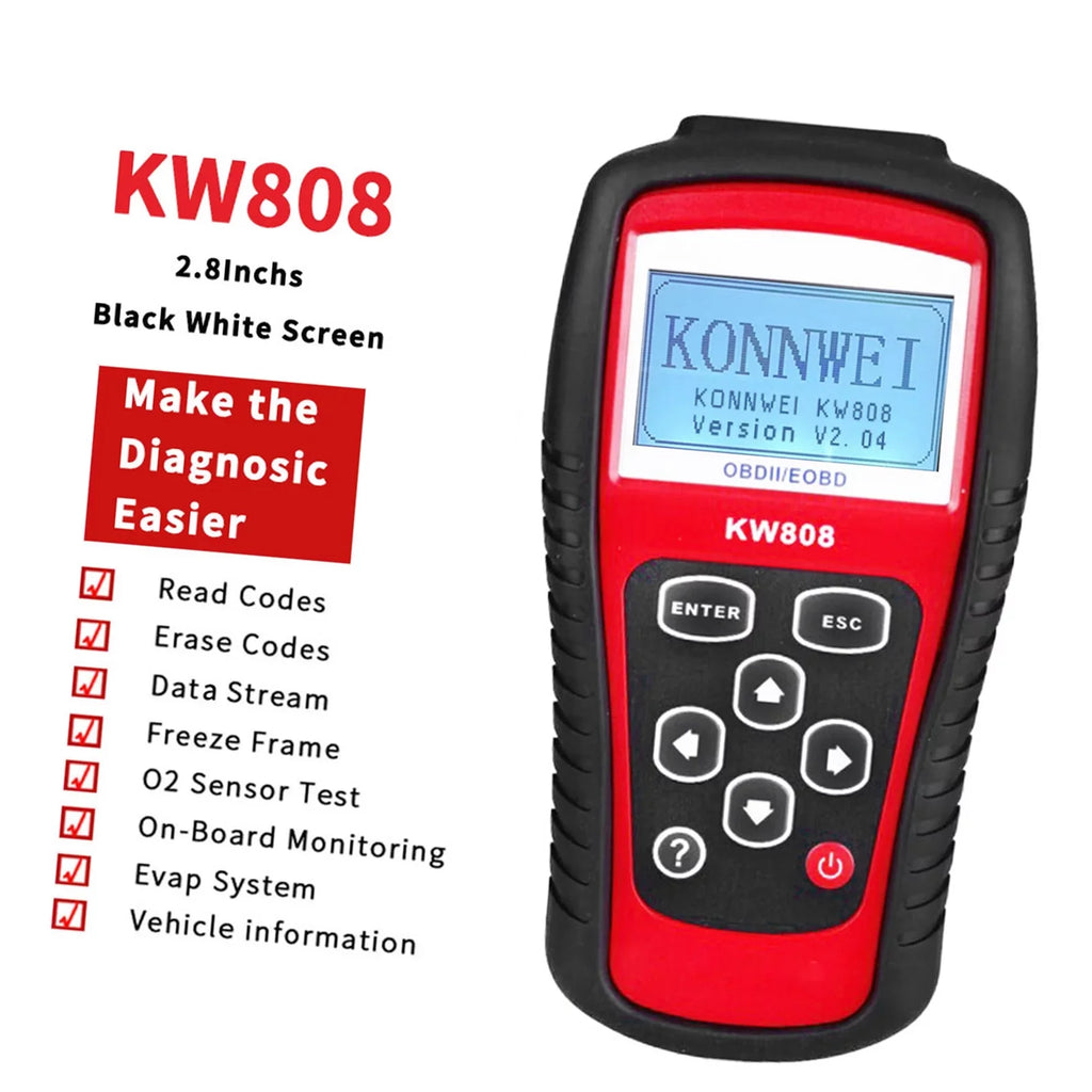 Decoder EOBD KW808 Code Cars and Auto Reader / walmeck OBDII Detection