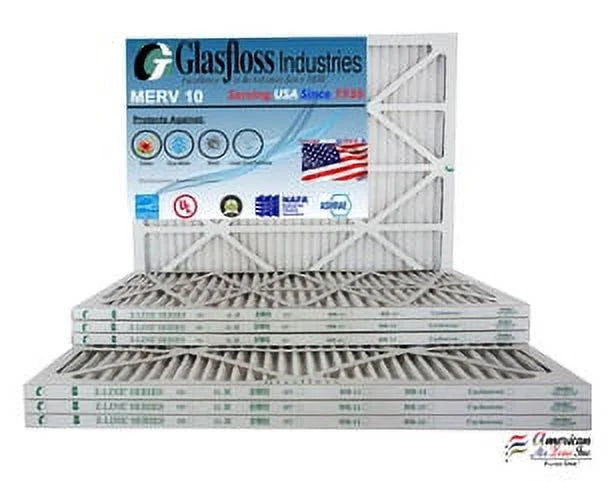 10 - Size: 12x24x1 Furnace -Qty:12 Glasfloss x 11.5 USA (Actual - 23.5x7/8 - Air inch) Made MERV Filter in