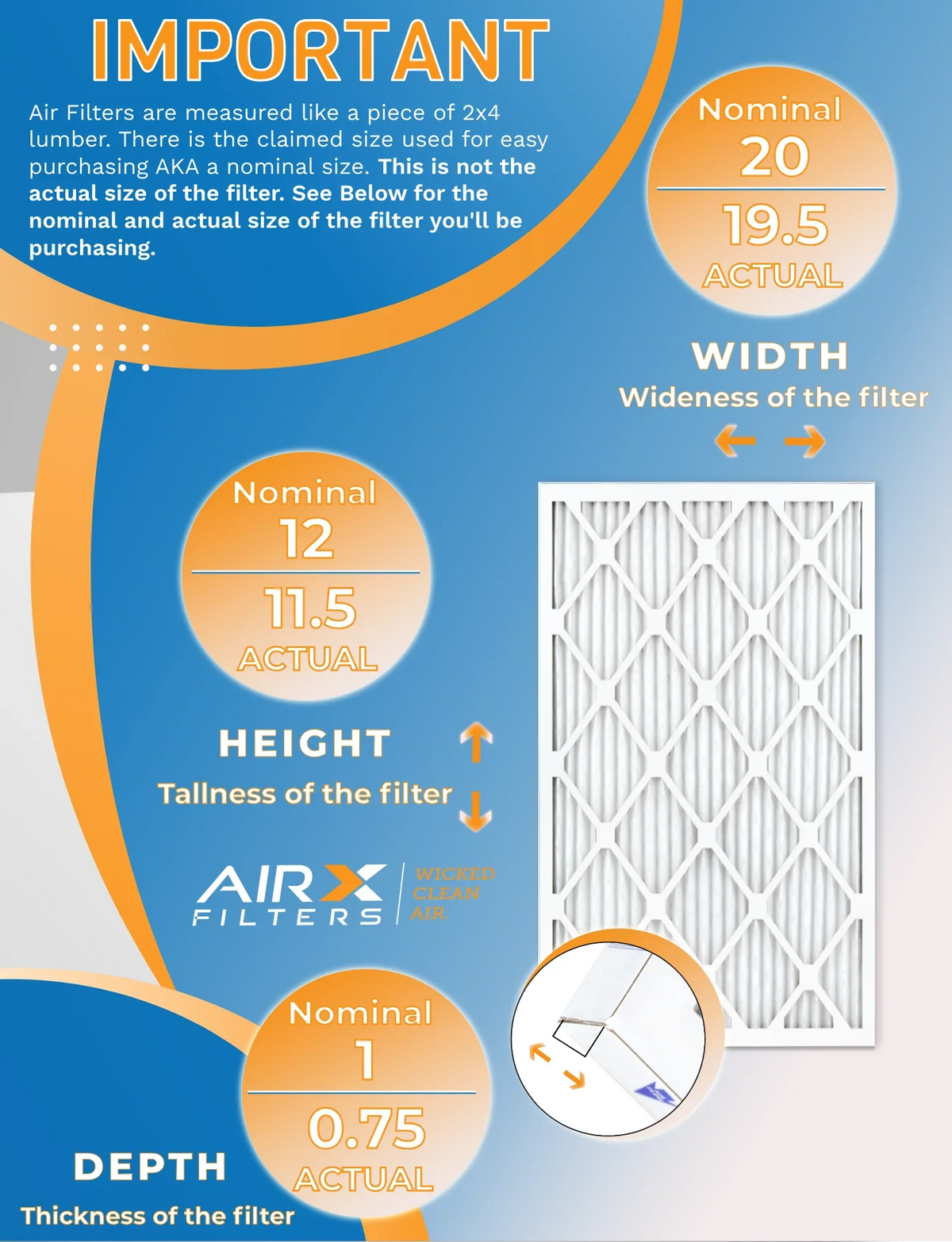 11 Pack AIRX 12 Comparable to CLEAN MPR 1000, MPR FILTERS MERV Made FPR - Filter Air 7 1200 WICKED 12x20x1 & AIR. of by Furnace in USA Rating, Filters