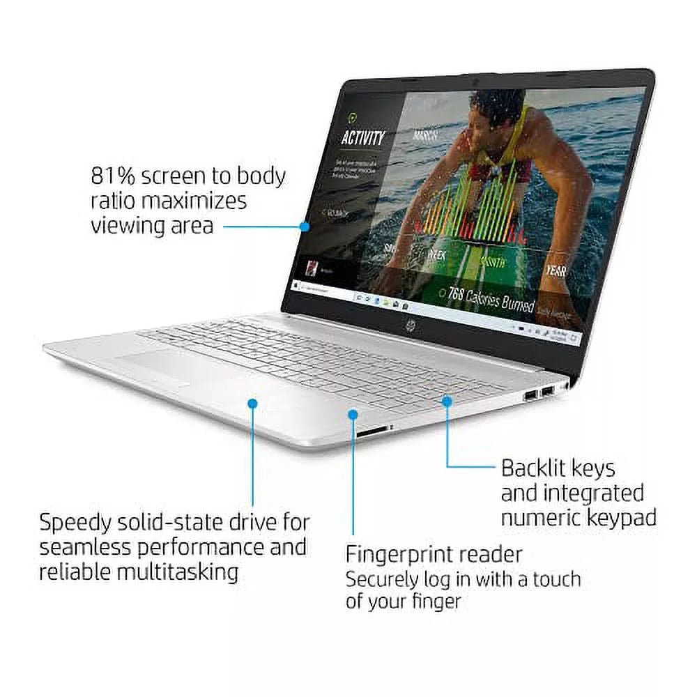 Xe WiFi 256GB SSD Backlit DDR4 Accessories 16GB Silver PC Keyboard Graphics HP i5-1135G7 BT Iris Laptop Webcam Windows 10 HD 2022 4-Core NVMe w/RE RJ45 AC USB-C Touchscreen Intel 15.6" HDMI