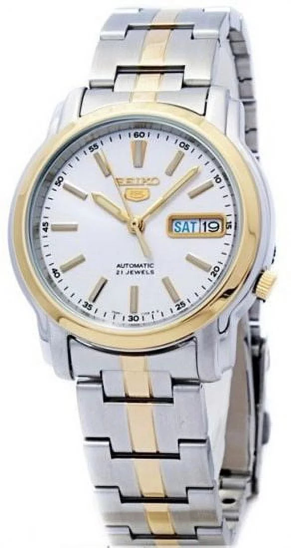 Men's Stainless SNKL84 5 Steel Tone Dial Automatic Seiko Two Watch White
