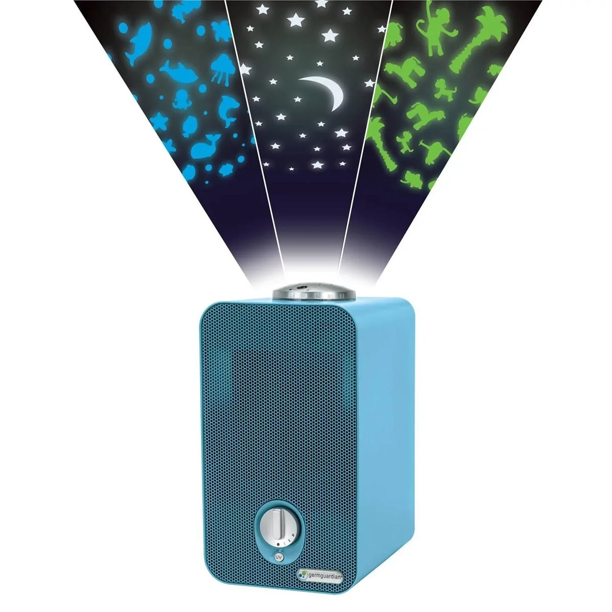 AC4150BLCA Purifier with ft., Air Filter, Light Projector, UV-C, HEPA Sq. GermGuardian 54 Night