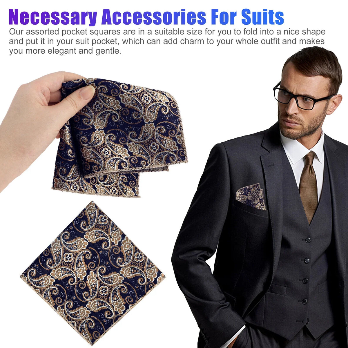 Dot 8PCS Men Square Pocket Floral Party Silk Fashion Handkerchief Hanky Wedding