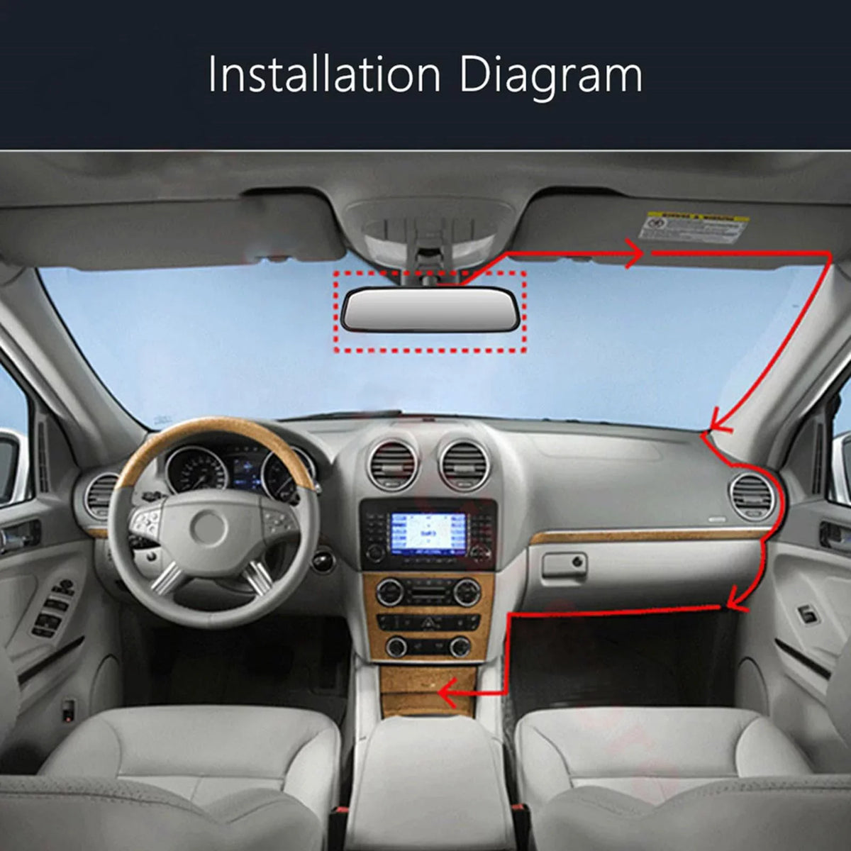 5 Car Rearview Monitor with Camera Inch Auto Display Reversing Mirror Video