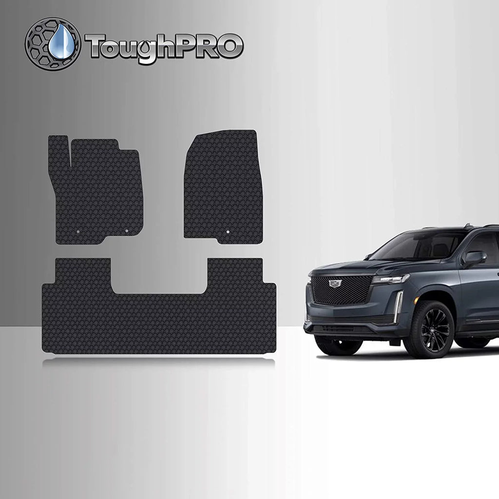 Row TOUGHPRO Weather Duty Accessories Row) 2021 Mat Compatible - All - Set Escalade 2nd Heavy - - (Made + USA) Cadillac (Front ESV in with Floor