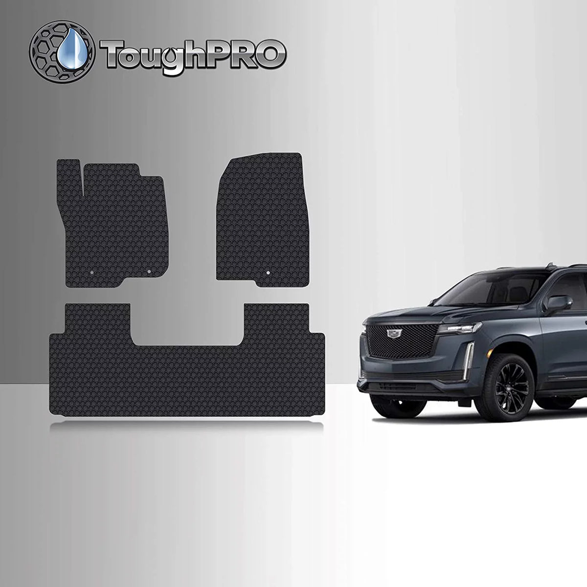 Row TOUGHPRO Weather Duty Accessories Row) 2021 Mat Compatible - All - Set Escalade 2nd Heavy - - (Made + USA) Cadillac (Front ESV in with Floor