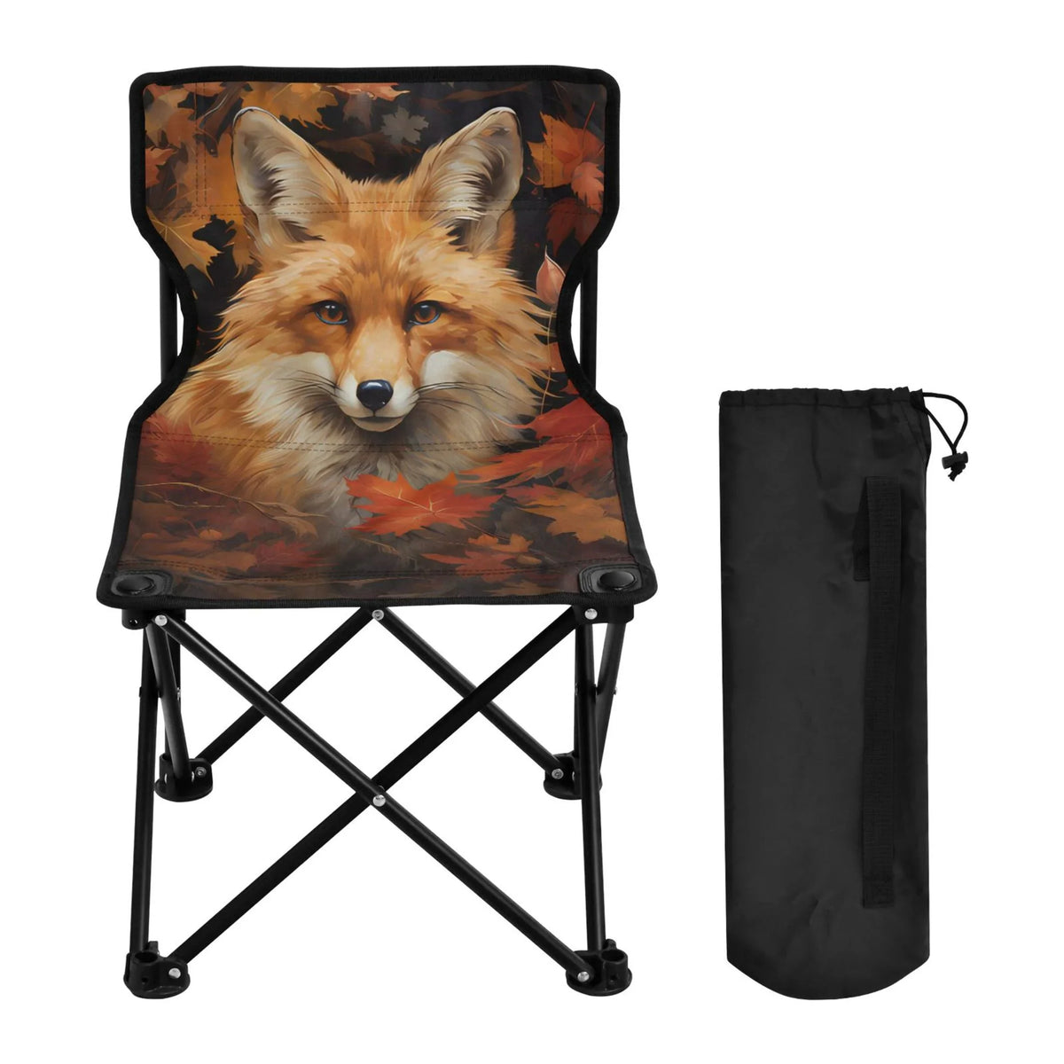 Camping Portable Outdoor Bag Chair Lawn Support Chair in Leaves 220LBS with Folding Chair to Autumn Chair Fishing Carry Fox Beach