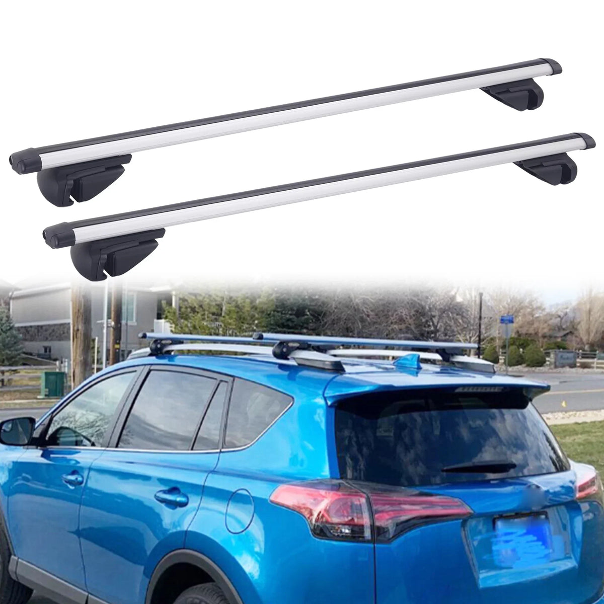 Car Wagon 46" Rack Cargo Carrier Bicycle Top Roof Subaru Outback Bar Cross For