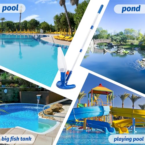 Hose for Spa Handheld Poles with Above Vacuum to Upgraded of Cleaner Ground Garden 60", Portable Jet Pool Vacuum Pool Fountains Handheld Attaches Net, Skimmer Pond Cleaner Pool Section Pool 4