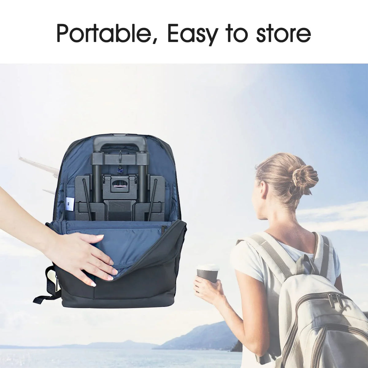 Traveling,Extendable for Under for Over Airplane Base Roller Head storable,and seat Seat stowable Car Airport-Carseat or Your Compartment. Cart Travel Plate,Foldable,
