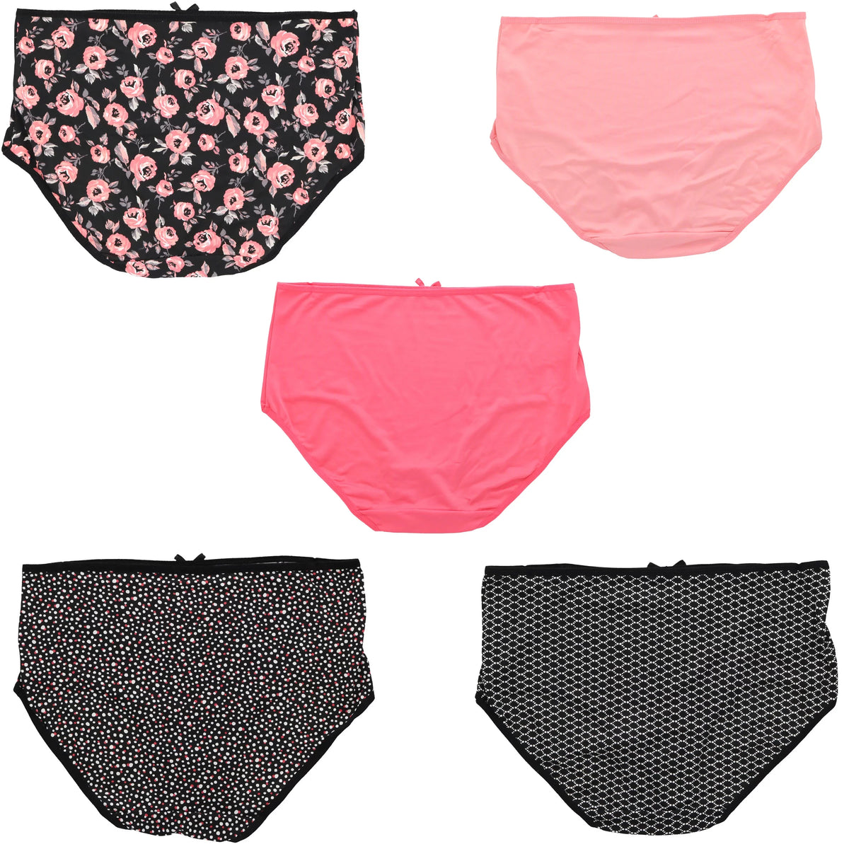 Panties Classic Hot Women's Florals) Black High Brief Size (X-Large, Sexy Delta Intimates Pink Rise Burke Plus (5Pr)
