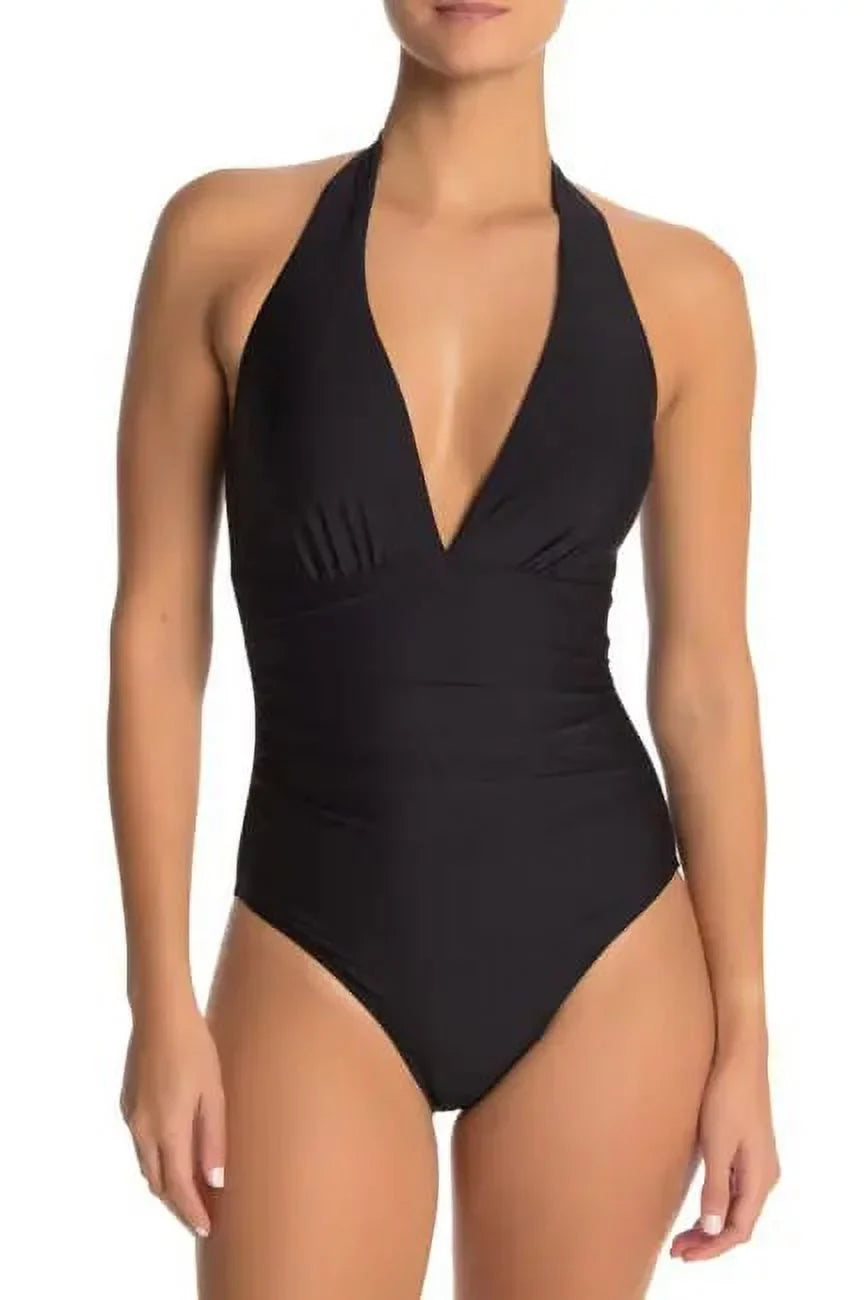 Swimsuit, 8 One-Piece BLACK Halter Tommy US Hilfiger Solid