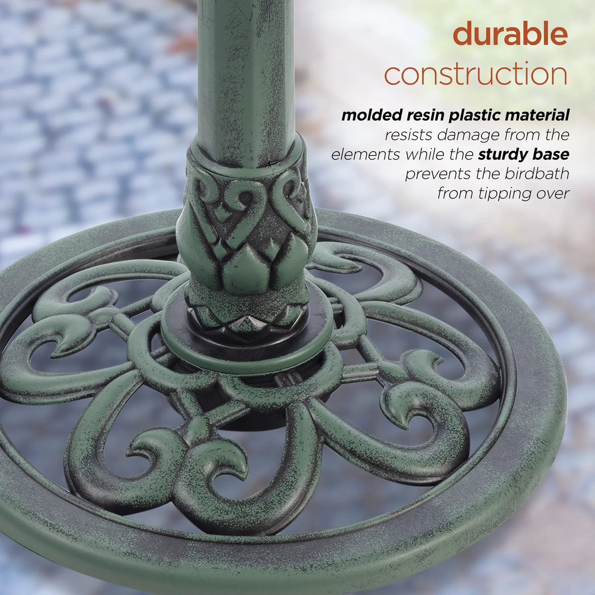 Plastic Bath, Pedestal Fountain Bird Alpine Corporation Green 3-Tier