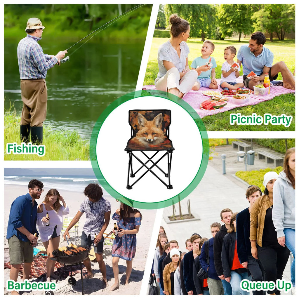 Camping Portable Outdoor Bag Chair Lawn Support Chair in Leaves 220LBS with Folding Chair to Autumn Chair Fishing Carry Fox Beach