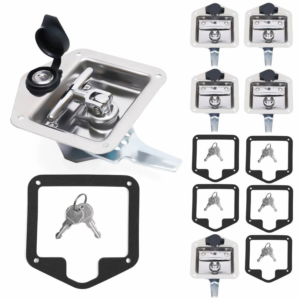 Tool Door Keys 6 of Folding w/ Lock 12 T-handle RV Set Latch Steel Box Stainless