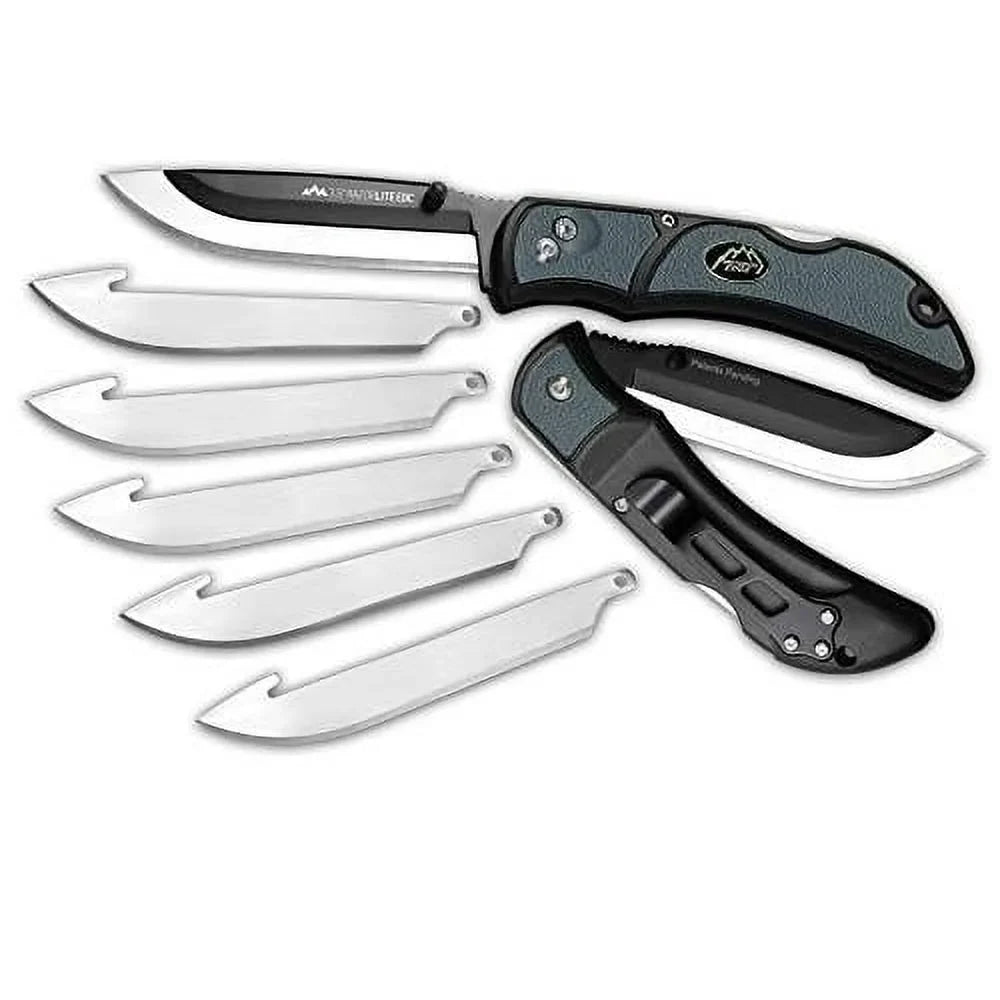 3.5" Stainless RLY50C Inserts 420J2 Gray Black, Razor-Lite EDC Point Tanto Steel Drop Polymer Edge Outdoor