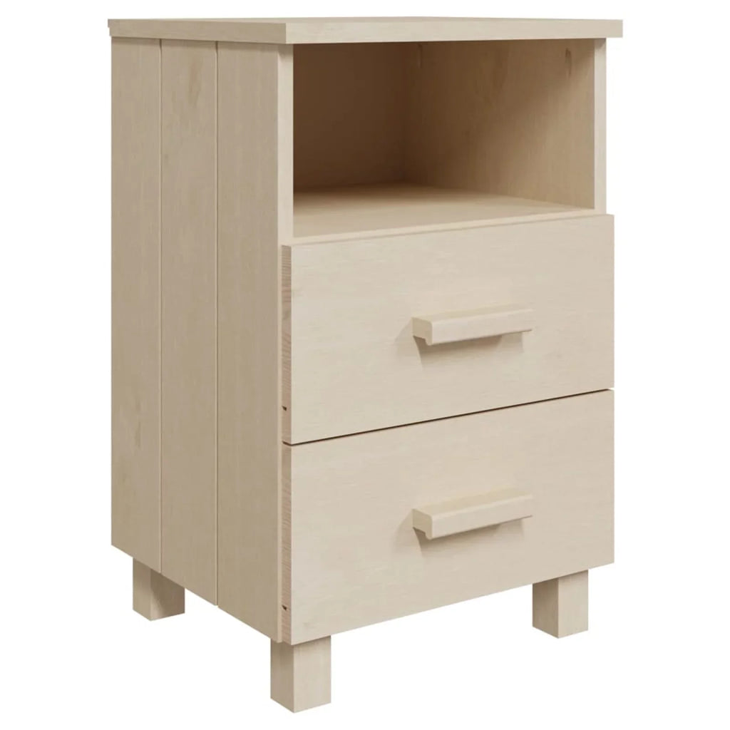 Brown Honey HAMAR Bedside 15.7"x13.8"x24.4" Wood Cabinet Htovila Solid Pine