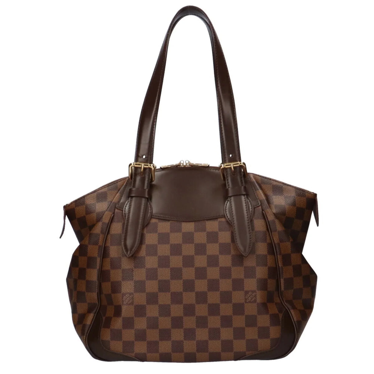 VUITTON Women's Brown Shoulder Damier Vuitton Bag Verona Used Canvas Louis Authenticated LOUIS MM